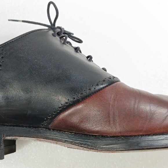 Johnston & Murphy Signature Series Two-Tone Saddle Oxfords 12 Goodyear Neolite - Picture 2 of 14